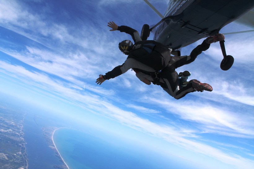 Tandem Free Falling over Cape Canaveral